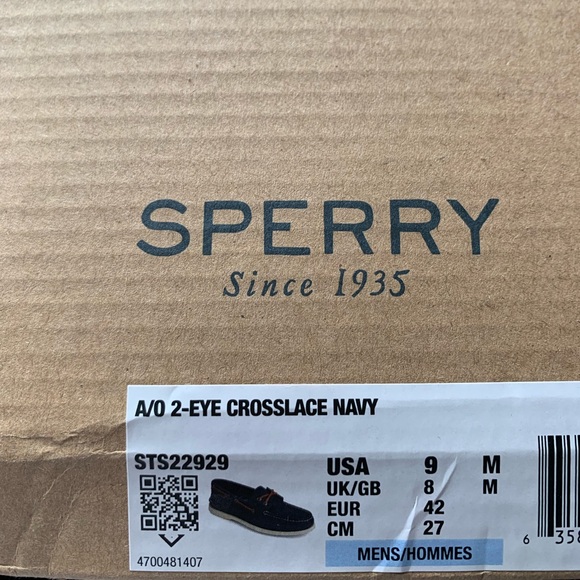 NWOT Men’s Navy Blue Sperry’s - Picture 8 of 8